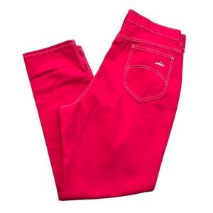 Vintage CHIC Red Denim Mom Jeans 80's Retro Straight Leg High Rise W32 Inseam 31